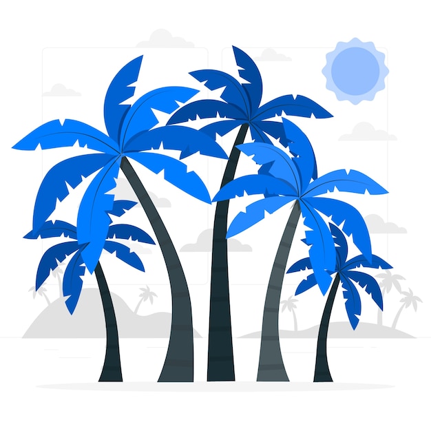Kostenloser Vektor palme-konzeptillustration