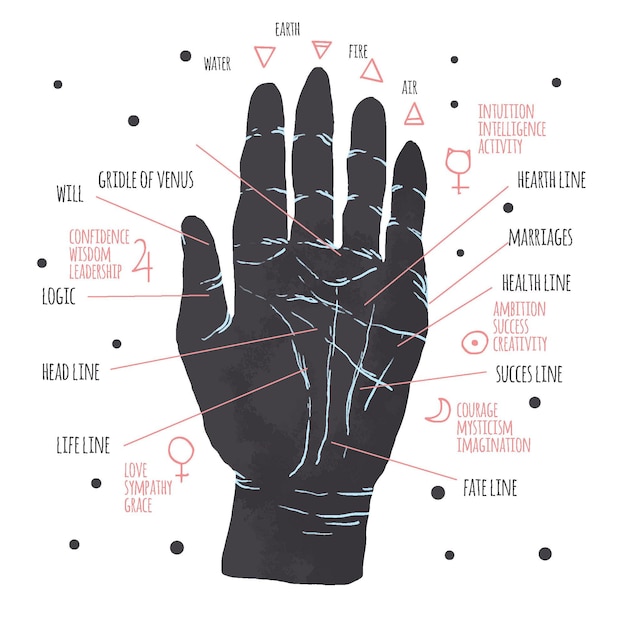 Kostenloser Vektor palmestry informationsdesign