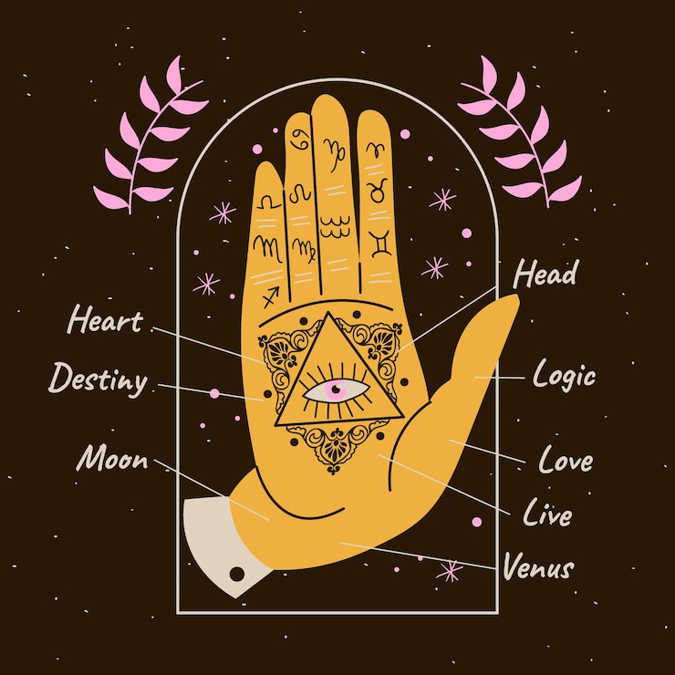 Kostenlose Vektor palmistry-konzept
