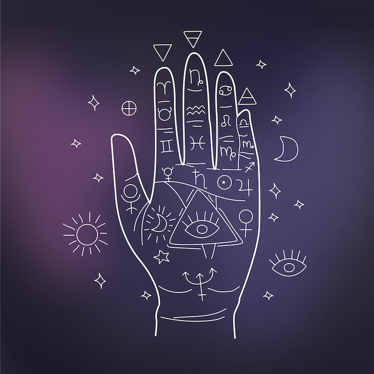 Kostenlose Vektor palmistry-konzept