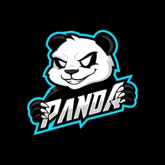 Panda esport gaming-logo, maskottchen-cartoon-logo-vorlage