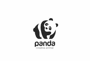 Kostenloser Vektor panda logo logo symbol