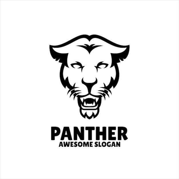 Kostenloser Vektor panther einfache maskottchen-logo-design-illustration