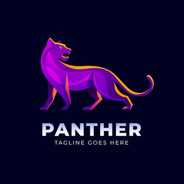 Panther-logo mit farbverlauf