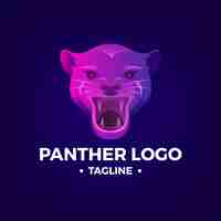 Kostenloser Vektor panther-logo-vorlage mit farbverlauf