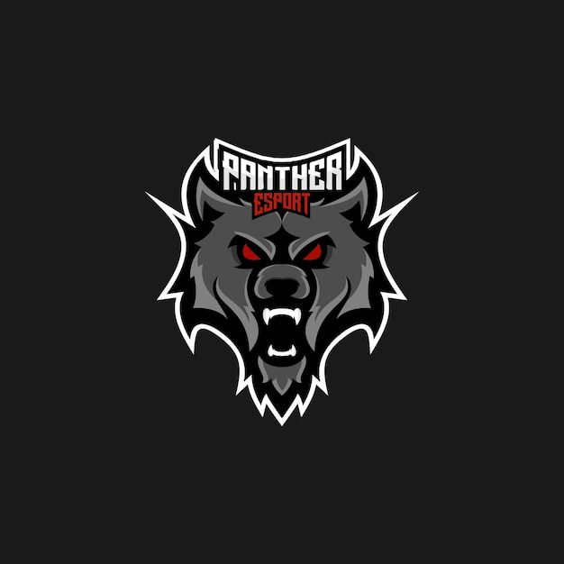 Kostenloser Vektor panther wütendes logo-esport-team-design-maskottchen