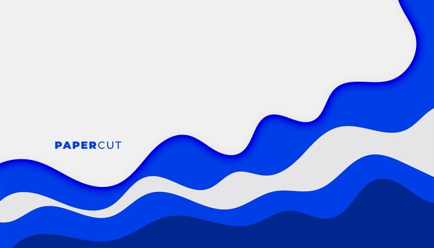 Papercut-Stil blau-weiß flüssig geschichteter Hintergrunddesign
