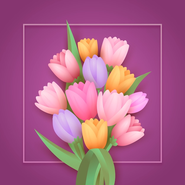 Papierart mit Farbverlauf Blumen