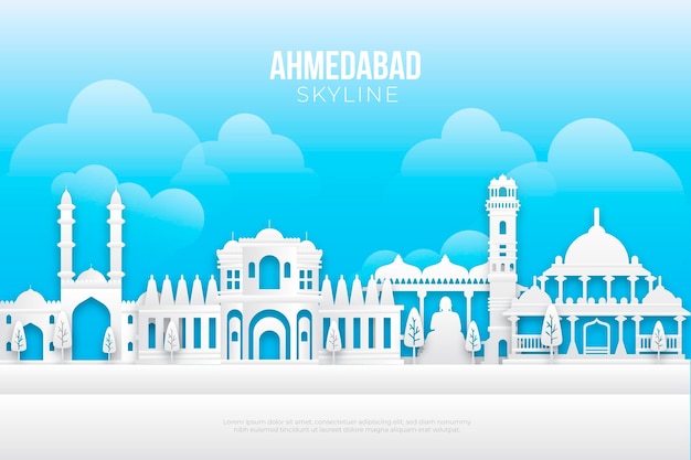 Papierstil ahmedabad Skyline