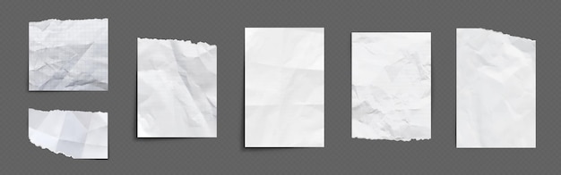 Papierstücke mit Falten und zerrissenen Rändern