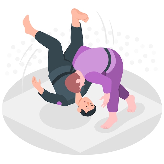 Kostenloser Vektor paralympische judo-konzeptillustration