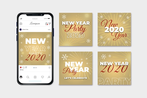 Partei instagram beitragssammlung des neuen jahres 2020