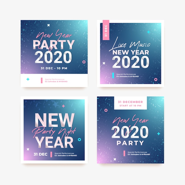 Partei instagram beitragssammlung des neuen jahres 2020