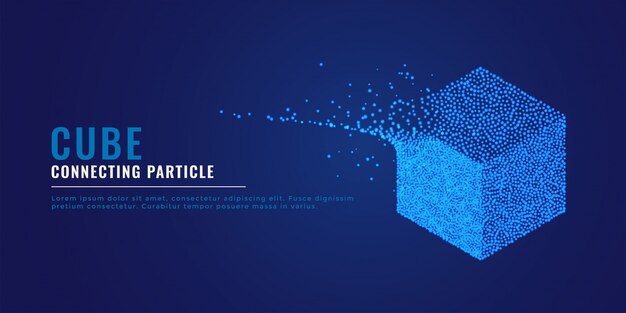 Partikelsystemhintergrund des Würfels 3d