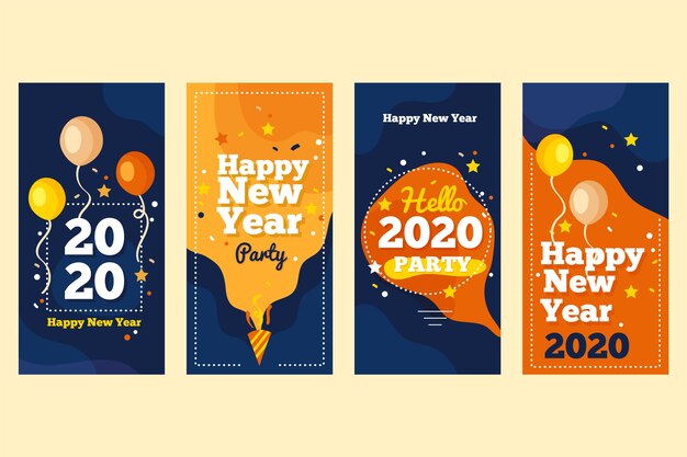 Party instagram Geschichtenansammlung des neuen Jahres 2020