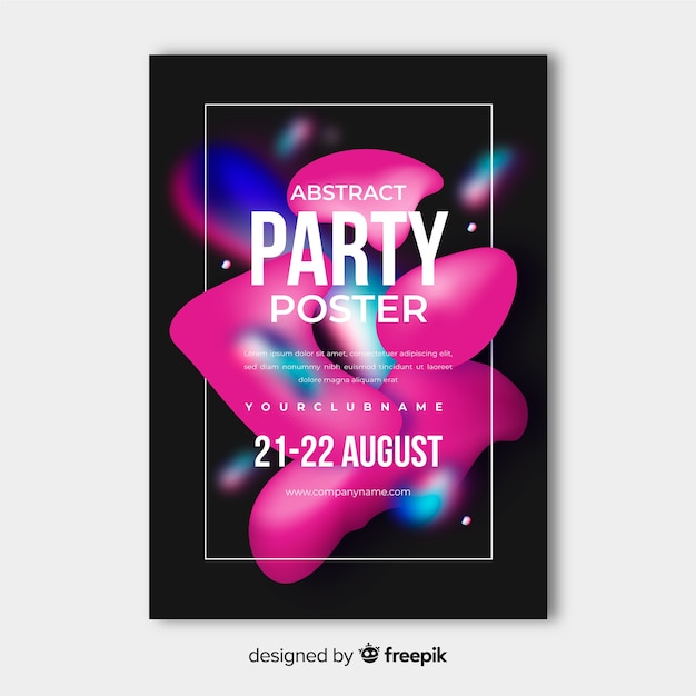 Party plakat vorlage mit abstrakten formen