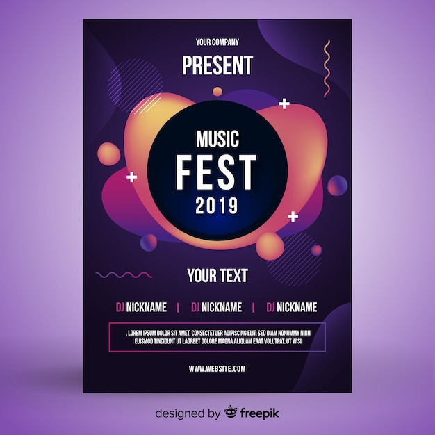 Party Plakat Vorlage mit abstrakten Formen