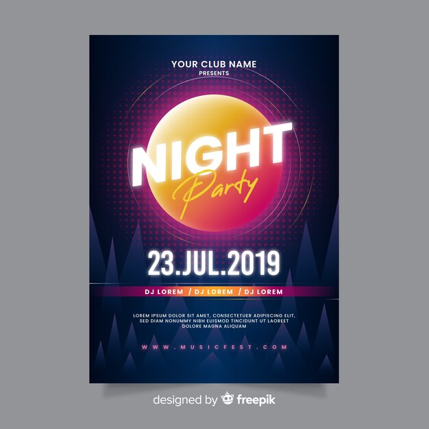 Party Plakat Vorlage mit abstrakten Formen