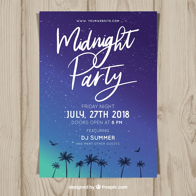 Party Poster mit Sommerpflanzen