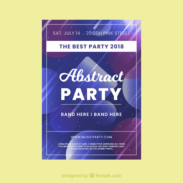 Party poster vorlage mit abstrakten stil