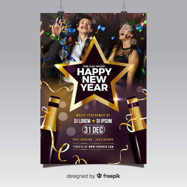 Partyplakat des neuen jahres 2019