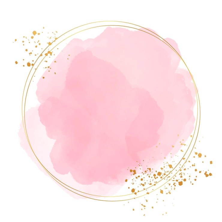 Kostenlose Vektor pastell aquarell mit goldenem rahmen