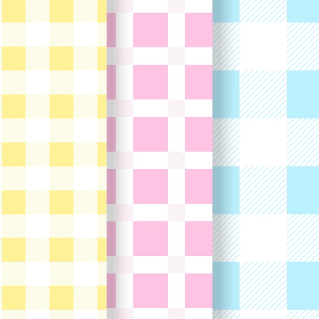 Pastell gingham muster sammlung