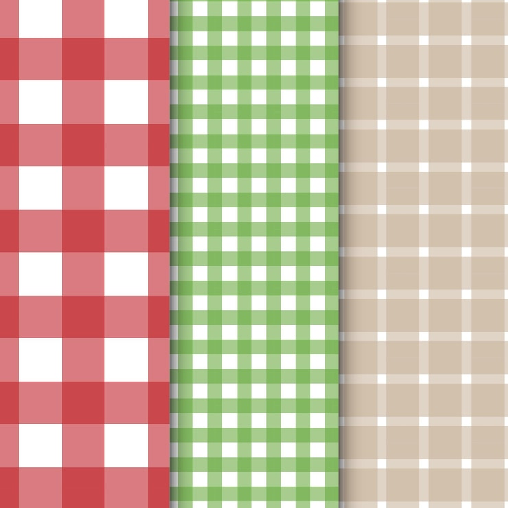 Kostenlose Vektor pastell gingham muster sammlung