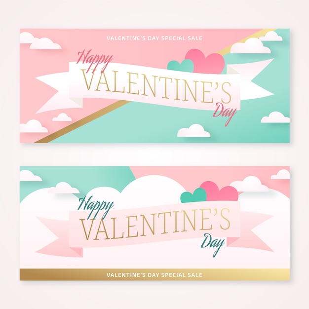 Pastell valentinstag banner