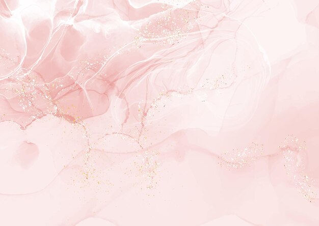 Pastellrosa elegantes Alkoholtintendesign mit goldenen Glitzerelementen