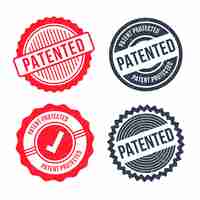 Kostenloser Vektor patentierte briefmarkensammlung im flachen design