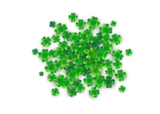 Patricks Day Hintergrund in runder Kreisform mit grünen Kleeblättern
