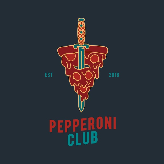 Kostenloser Vektor pepperoni-pizza-designvektor