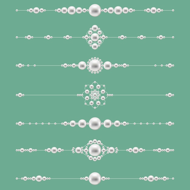 Kostenloser Vektor perlenschmuckteiler. dekoration mit elegantem edelstein. illustration