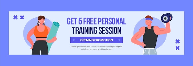Personal trainer twitch-banner-template-design