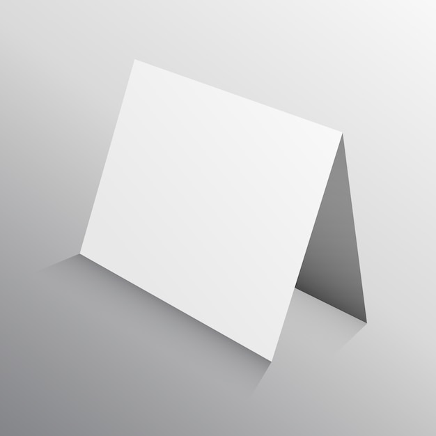 Perspektive gefaltete Papier-Karte in 3D-Mockup-Vorlage