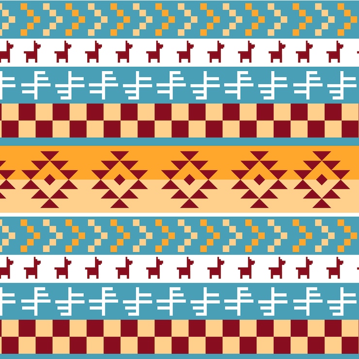 Kostenlose Vektor peruanische musterillustration des flachen designs