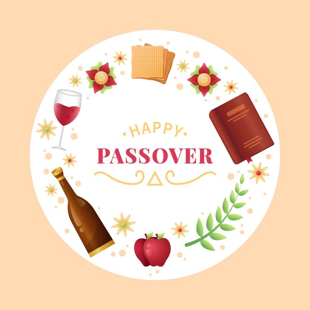 Pessach Pesach in flachem Design