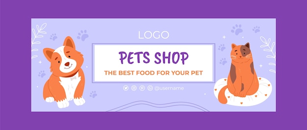 Kostenloser Vektor pet shop template-design