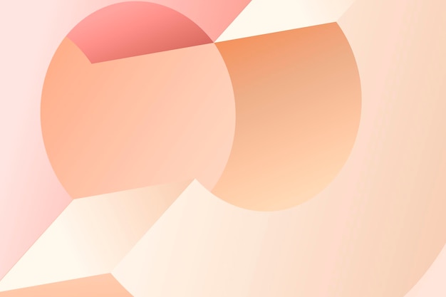 Pfirsichfarbener abstrakter Hintergrund, geometrische Form im 3D-Vektor