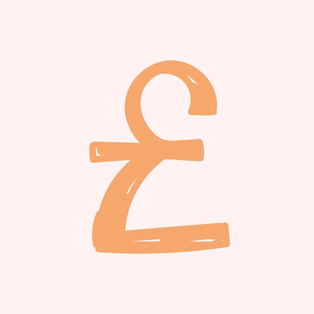 Pfund sterling symbol vektor doodle typografie handgeschrieben