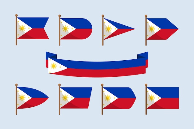 Philippinische Flagge im flachen Design