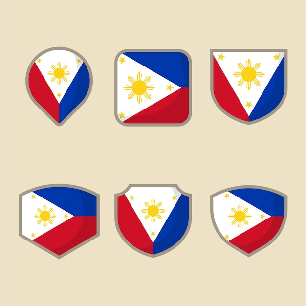 Philippinische Flagge im flachen Design