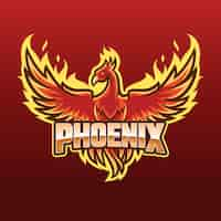 Kostenloser Vektor phoenix logo konzept