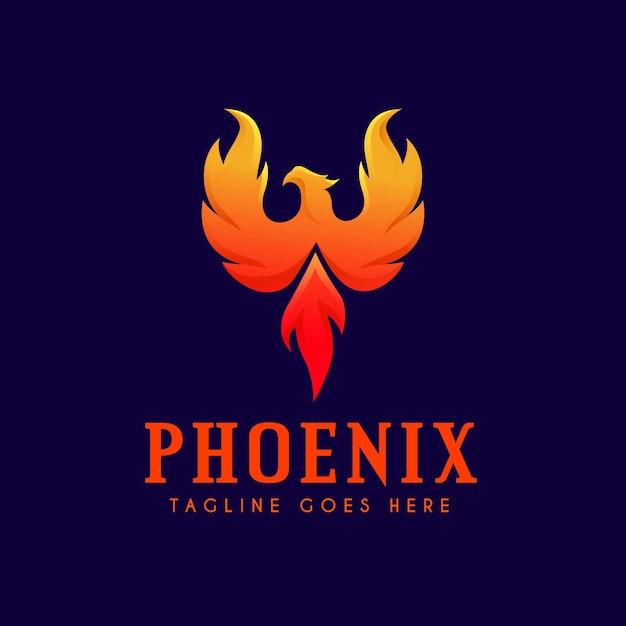 Kostenloser Vektor phoenix logo konzept