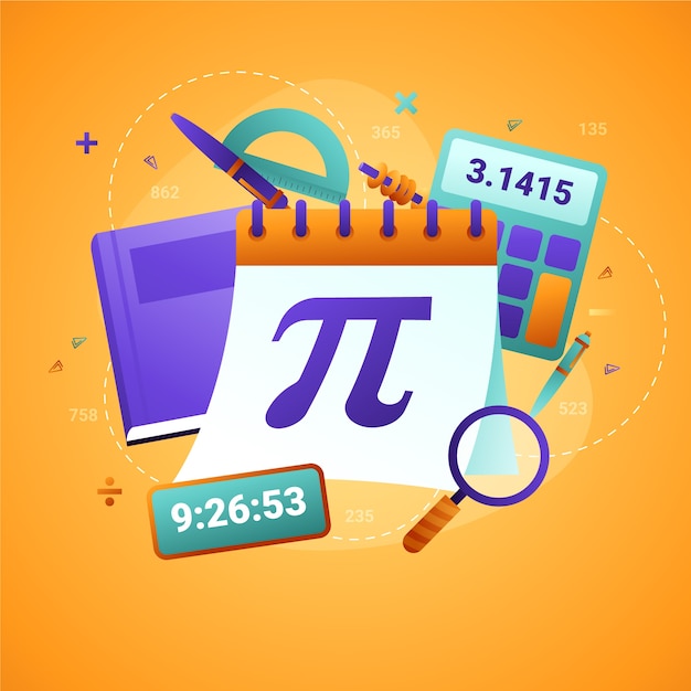 Pi-tagesillustration mit farbverlauf