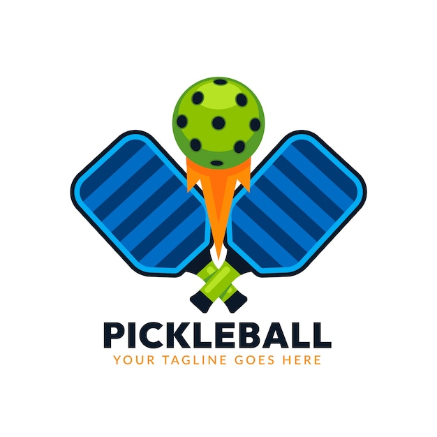 Kostenloser Vektor pickleball-logo im flachen design