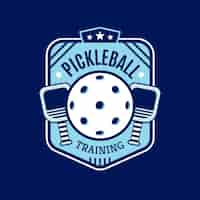 Kostenloser Vektor pickleball-vintage-logo mit flachem design