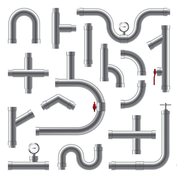 Kostenlose Vektor pipes realistic set