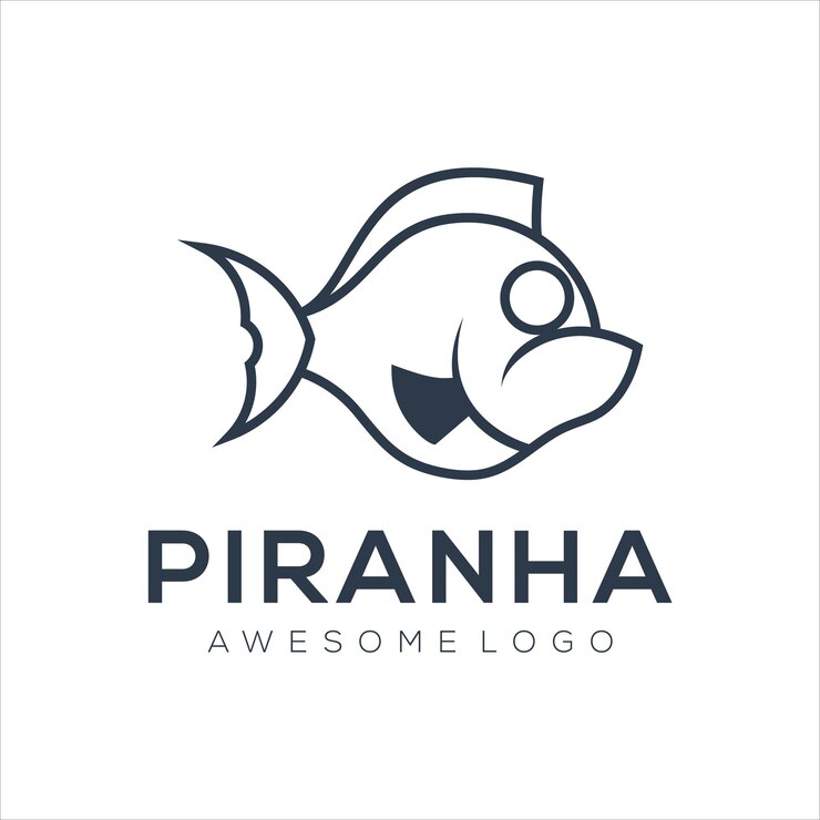 Kostenlose Vektor piranha-symbol silhouette illustration